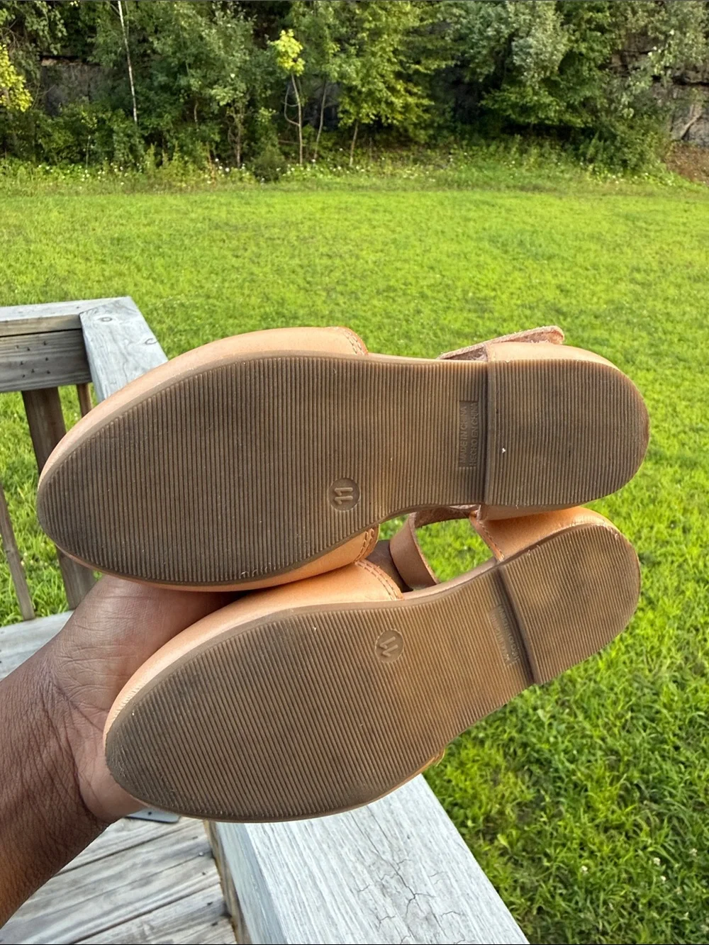 Old Navy Peach/Tan Cutout Ankle-Strap Sandals for Kids